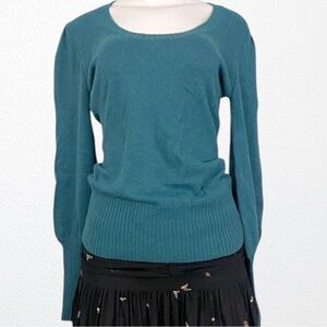 Princess Cottagecore Cozy Warm Angora Blend Pullover Sweater  SZ L Teal